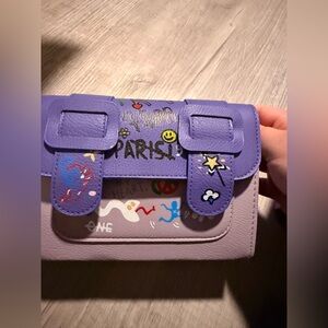 Purple Graffiti Accent Crossbody Bag